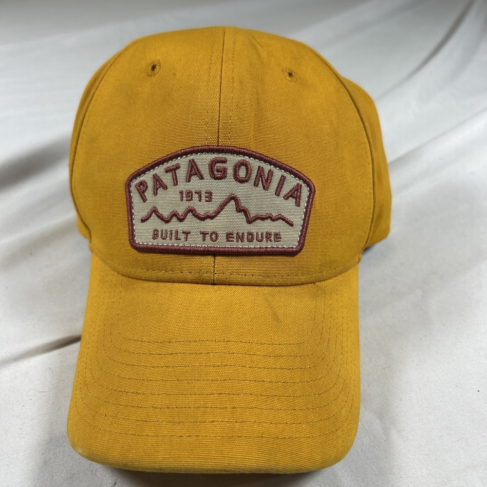 Patagonia 1973 Snapback Hat Mustard Yellow Embroidered Patch Built to Endure